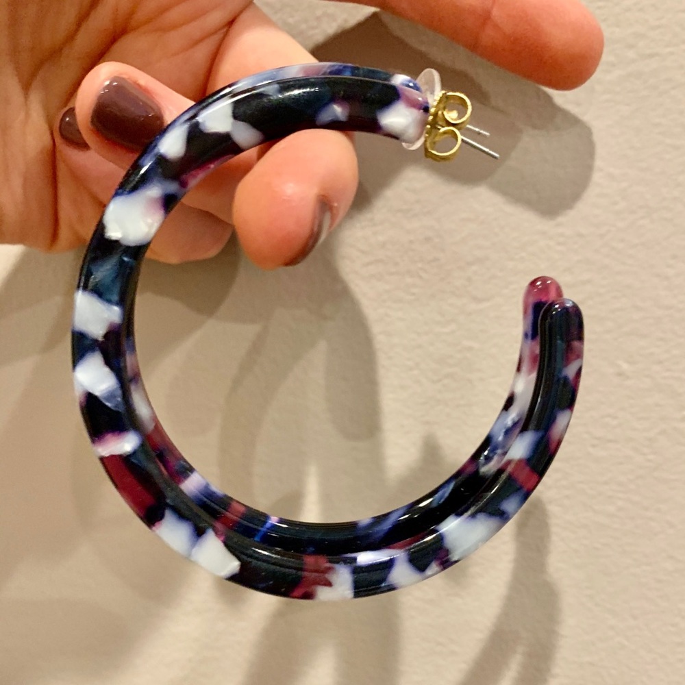Oversized Marble Hoop Earrings